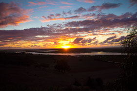Sunset over the estuary - the view from the veranda